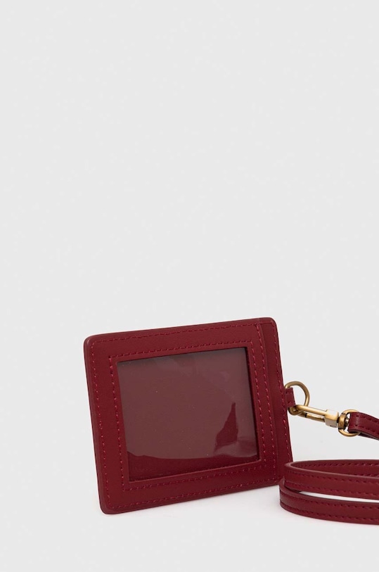 Pinko carcasa din piele 101756.A0F1 burgundia AW23