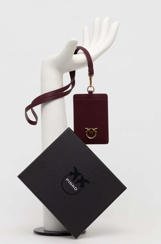 Аксесуари Шкіряний чохол на банківські карти Pinko 101756.A0F1 бордо