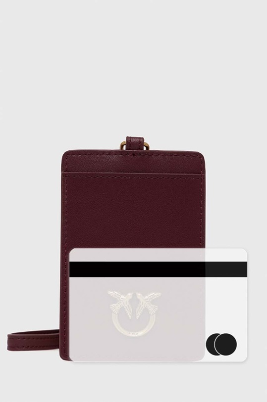 Шкіряний чохол на банківські карти Pinko бордо 101756.A0F1