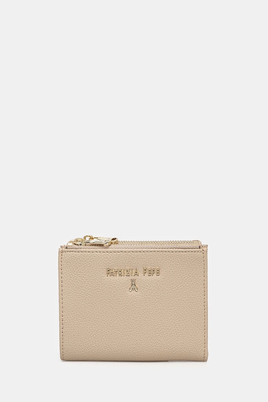 Δερμάτινο πορτοφόλι Patrizia Pepe λείο δέρμα μπεζ CQ8732.L001