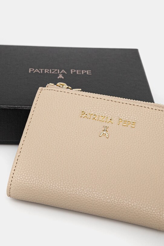 Шкіряний гаманець Patrizia Pepe бежевий CQ8732.L001