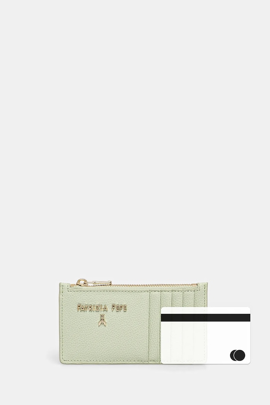 Кожаный кошелек Patrizia Pepe зелёный CQ9105.L001