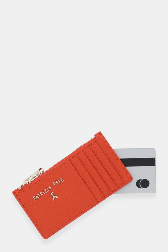 Akcesoria Patrizia Pepe portfel skórzany CQ9105.L001 pomarańczowy