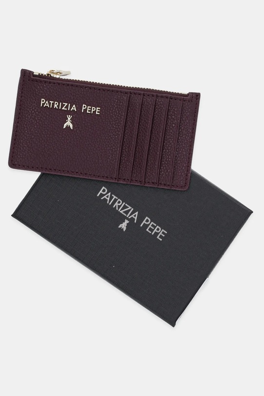 Akcesoria Patrizia Pepe portfel skórzany CQ9105.L001 bordowy