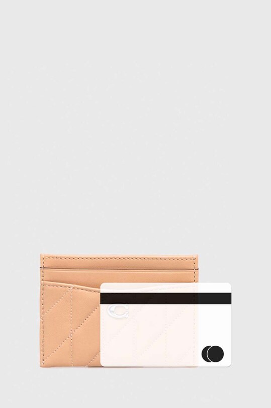 Coach carcasa din piele Essential Card Case bej CM434