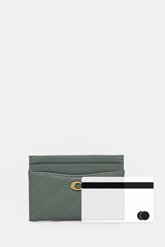 Kožené pouzdro na karty Coach Essential Card Case modrá CM434