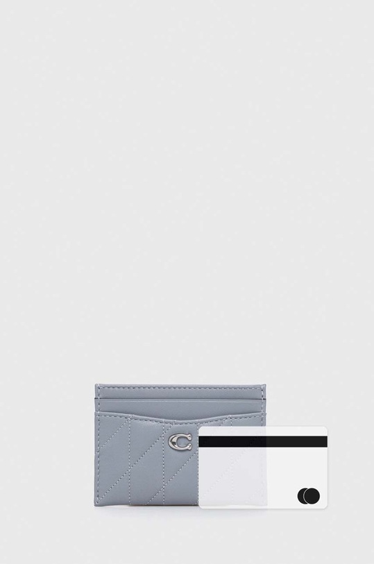 Шкіряний чохол на банківські карти Coach Essential Card Case блакитний CM434