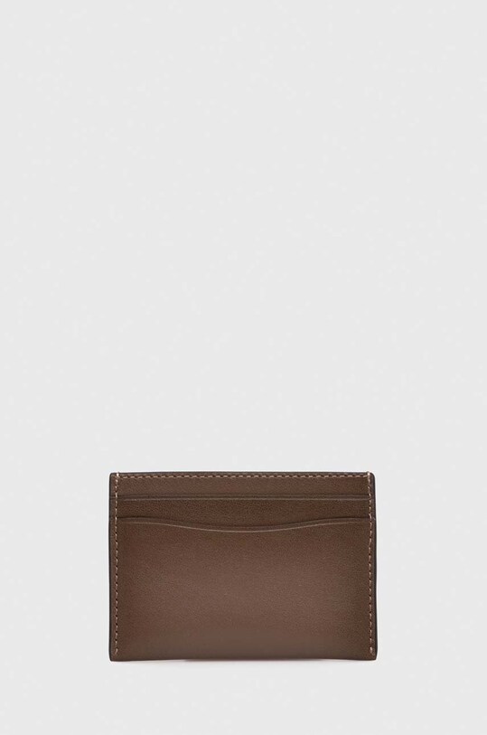 Шкіряний чохол на банківські карти Coach Essential Card Case CM435 коричневий AA00
