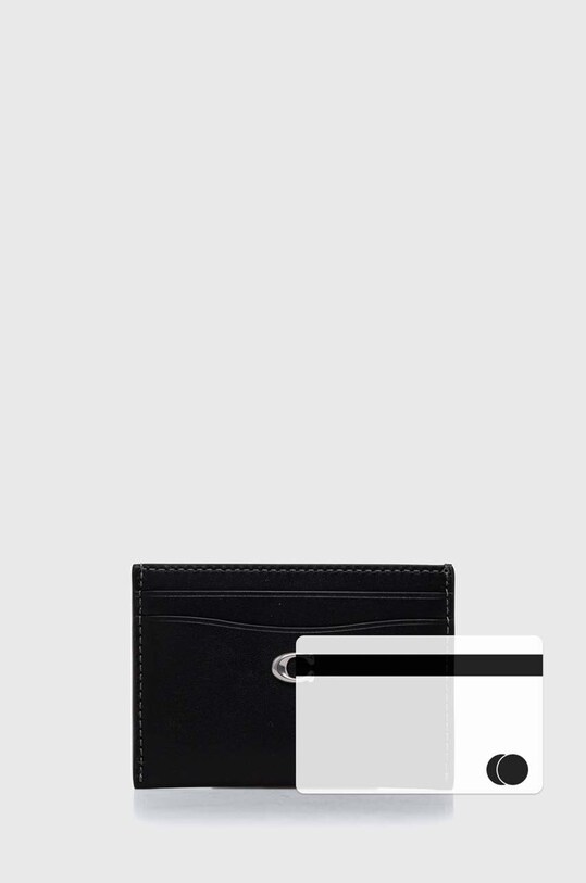 Шкіряний чохол на банківські карти Coach Essential Card Case чорний CM435