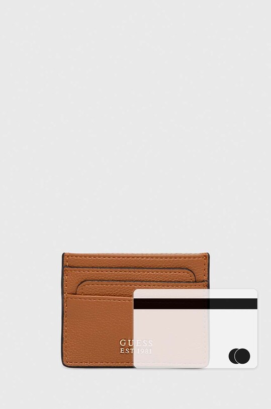 Guess etui na karty brązowy SWBG87.78350