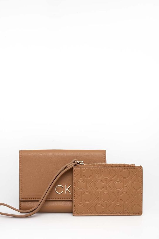 Кошелек Calvin Klein имитация натуральной кожи коричневый K60K611092