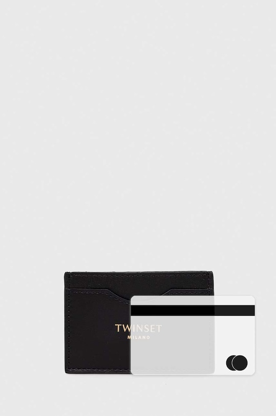 Кожен калъф за карти Twinset черен 232TD8341