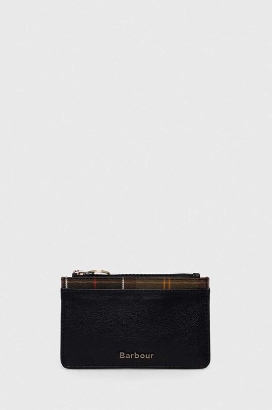 Barbour portfel skórzany skóra licowa czarny LLG0022
