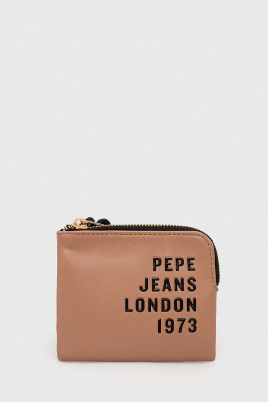 Pepe Jeans portfel imitacja skóry licowej beżowy PL070203.848