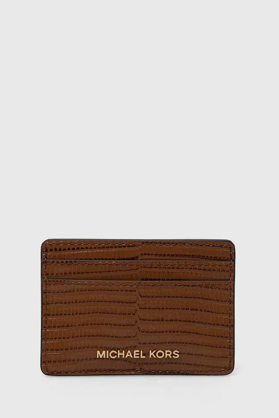 MICHAEL Michael Kors etui na karty skórzane etui na karty brązowy 34R4GJ6D1E