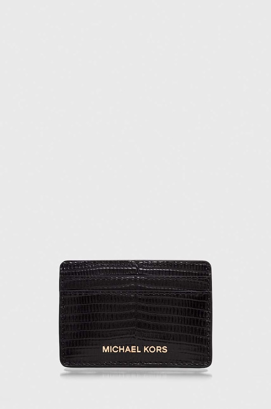 MICHAEL Michael Kors bőr kártya tok kártyatartó fekete 34R4GJ6D1E
