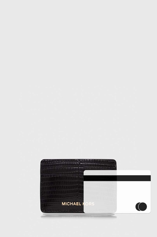 MICHAEL Michael Kors bőr kártya tok fekete 34R4GJ6D1E