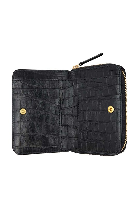 Accesorii Lilou portofel de piele PORT/BLACRO/PO negru