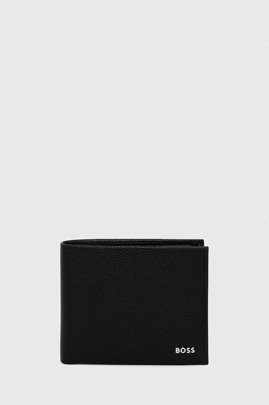 BOSS portfel skórzany skóra licowa czarny 50499255