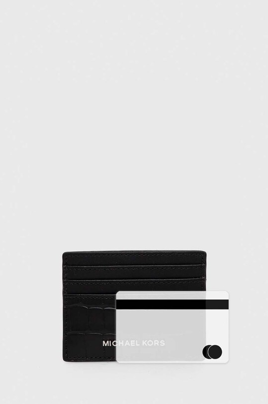 Michael Kors etui na karty skórzane 39F3MHDD2E czarny