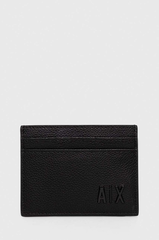 Armani Exchange etui na karty skórzane i brelok 958510.3F892 czarny AW23