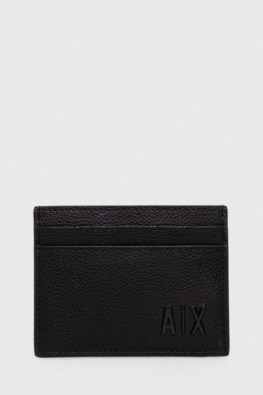 Kožni etui za kartice i privjesak ključeve Armani Exchange 958510.3F892 crna AW23