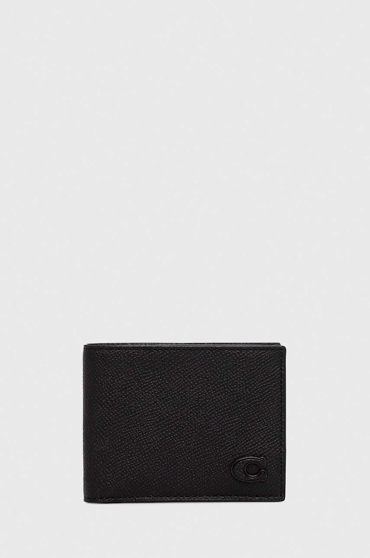 Кожаный кошелек Coach кожа чёрный CJ947