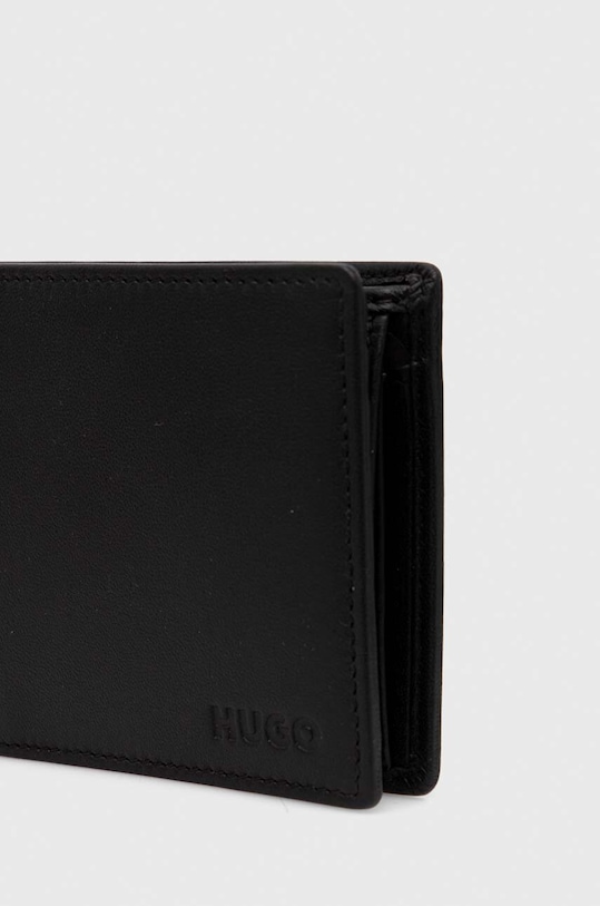 HUGO bőr pénztárca és kártyatartó 50504041 fekete AW23