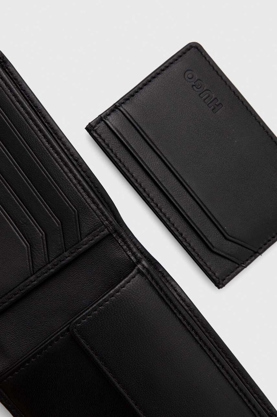 Kiegészítők HUGO bőr pénztárca és kártyatartó 50504041 fekete