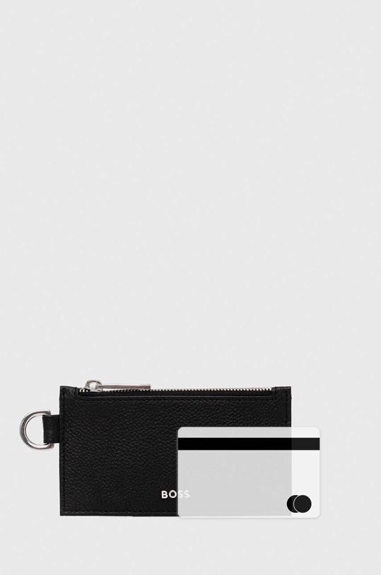 BOSS etui na karty skórzane czarny 50499249