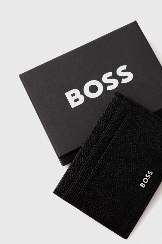 Αξεσουάρ Δερμάτινη θήκη για κάρτες BOSS 50499267 μαύρο