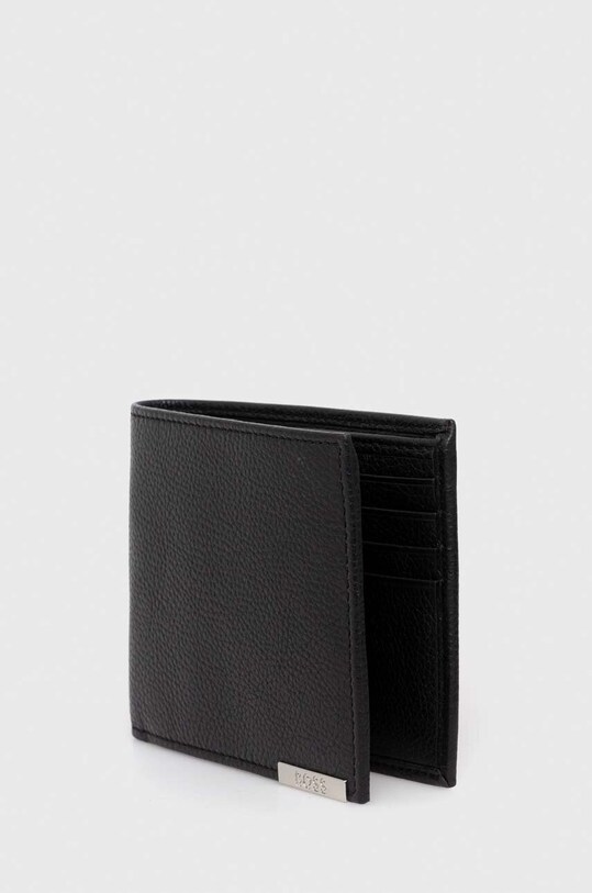 BOSS portfel i etui na karty skórzane 50493191 czarny AW23