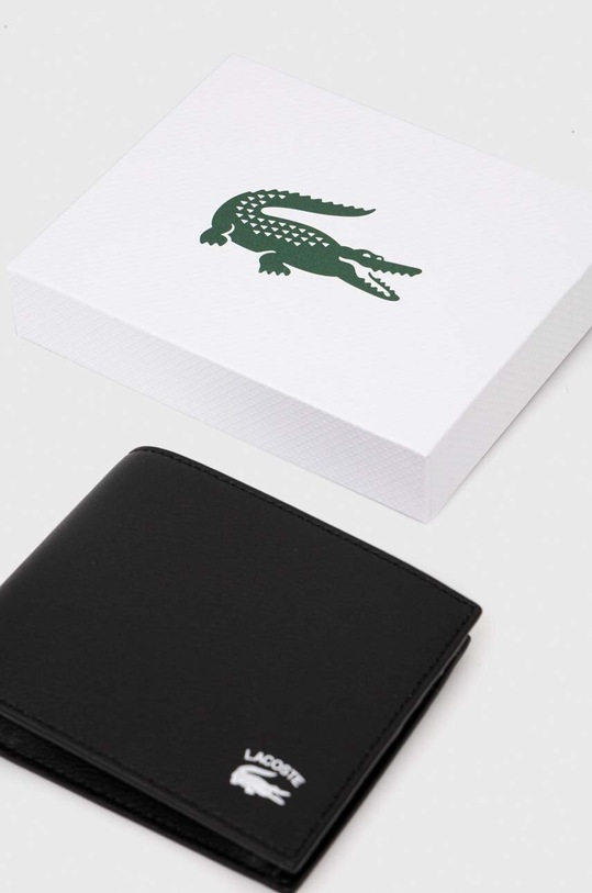 Kožni novčanik Lacoste crna NH4116PN