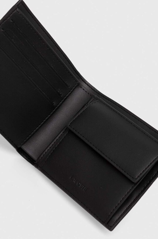Шкіряний гаманець Lacoste чорний NH4400MR