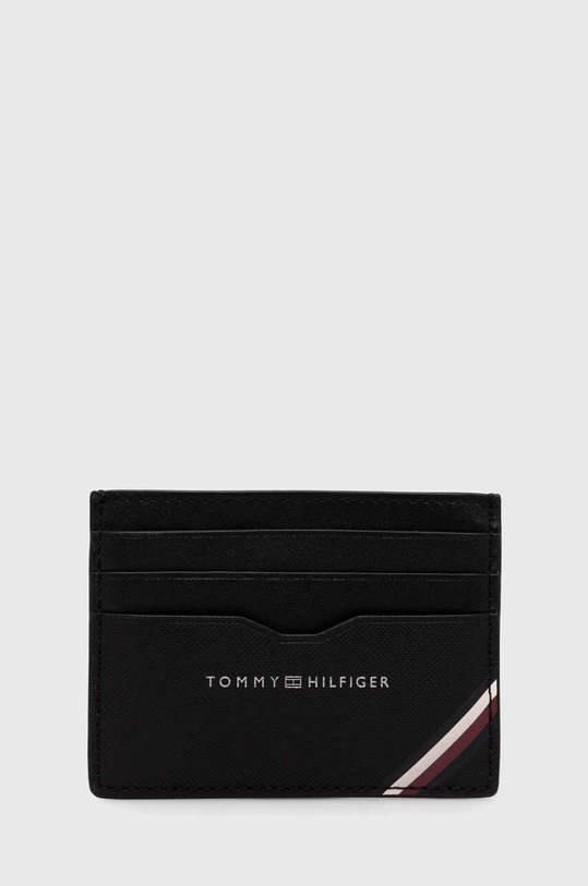 Кожен калъф за карти Tommy Hilfiger калъф за карти черен AM0AM11583