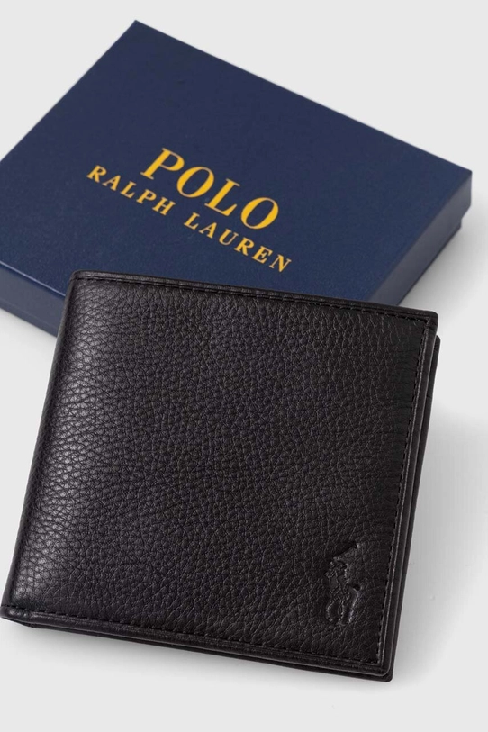 Kožená peňaženka Polo Ralph Lauren čierna 405914235