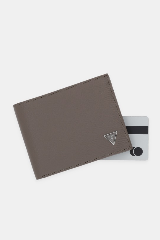 Guess portfel skórzany brązowy SMCSLE.LEA20