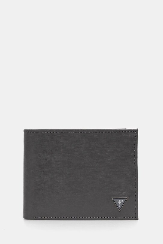 Δερμάτινο πορτοφόλι Guess λείο δέρμα γκρί SMCSLE.LEA20