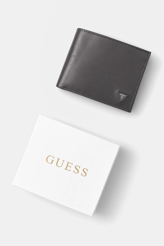 Δερμάτινο πορτοφόλι Guess γκρί SMCSLE.LEA20