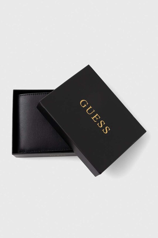 Guess bőr pénztárca fekete SMCSLE.LEA20