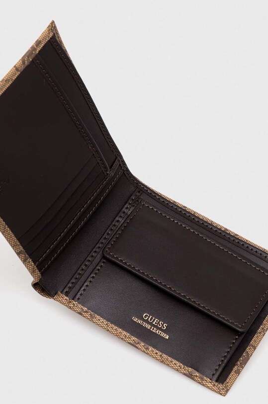 Кожаный кошелек Guess бежевый SMVELE.LEA20