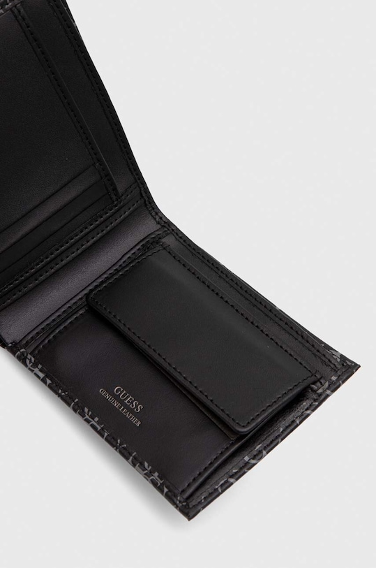 Guess portfel skórzany VEZZOLA czarny SMVELE.LEA20