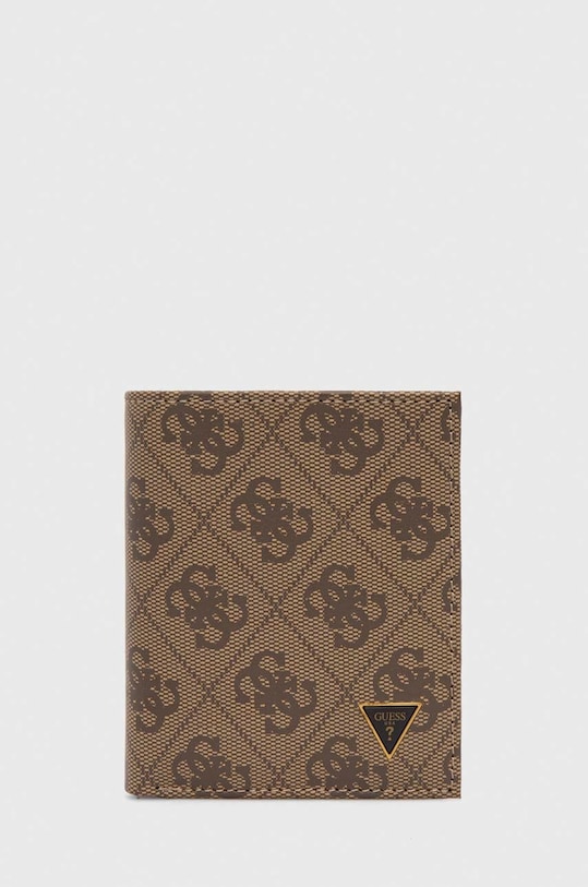 Шкіряний гаманець Guess лицьова шкіра бежевий SMVELE.LEA22