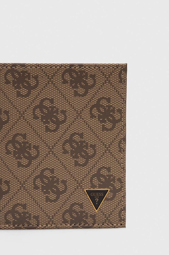 Шкіряний гаманець Guess SMVELE.LEA22 бежевий AW24