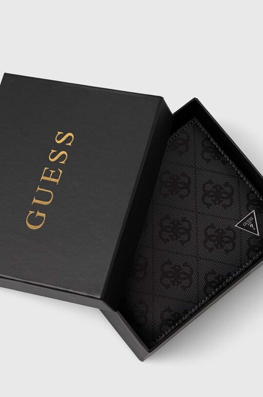 Δερμάτινο πορτοφόλι Guess γκρί SMVELE.LEA24