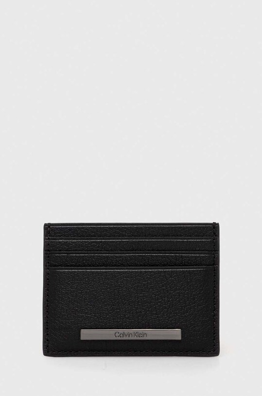 Usnjen etui za kartice Calvin Klein etui za kartice črna K50K510892