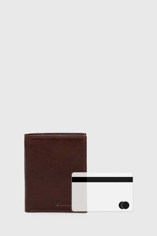 Δερμάτινο πορτοφόλι Barbour Colwell Small Billfold MLG0012 καφέ