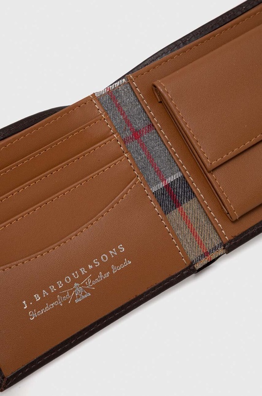 Kožená peněženka Barbour hnědá MLG0030