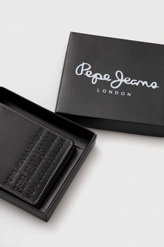 Шкіряний гаманець Pepe Jeans Arnold чорний PM070366.999
