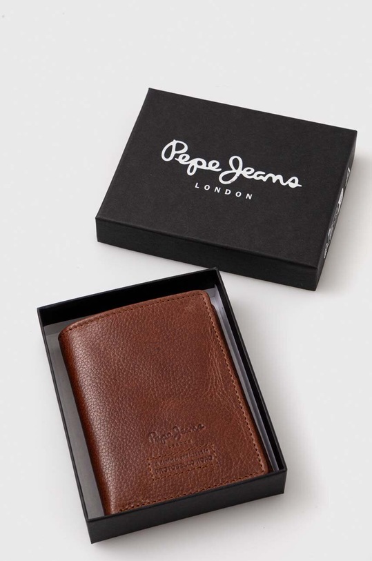 Pepe Jeans portofel de piele Archie maro PM070368.869